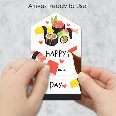 Let's Roll - Sushi - Cards for Kids - Happy Valentine’s Day Pull Tabs - Set of 12