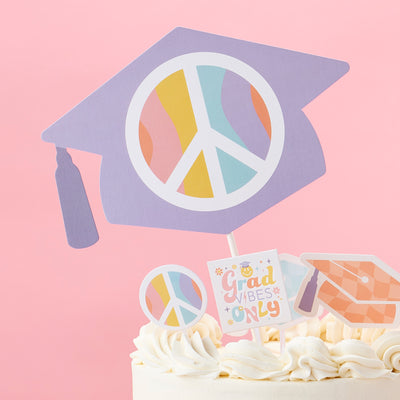 Groovy Grad - Hippie Graduation Party Centerpiece Sticks - Table Toppers - Set of 15