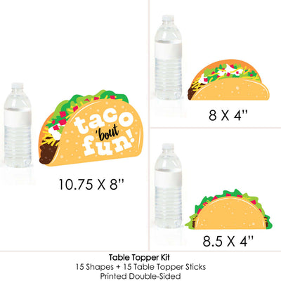 Taco 'Bout Fun - Mexican Fiesta Centerpiece Sticks - Table Toppers - Set of 15
