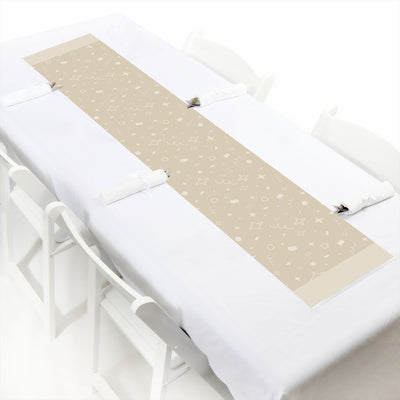 Tan Confetti Stars - Petite Simple Party Paper Table Runner - 12 x 60 inches