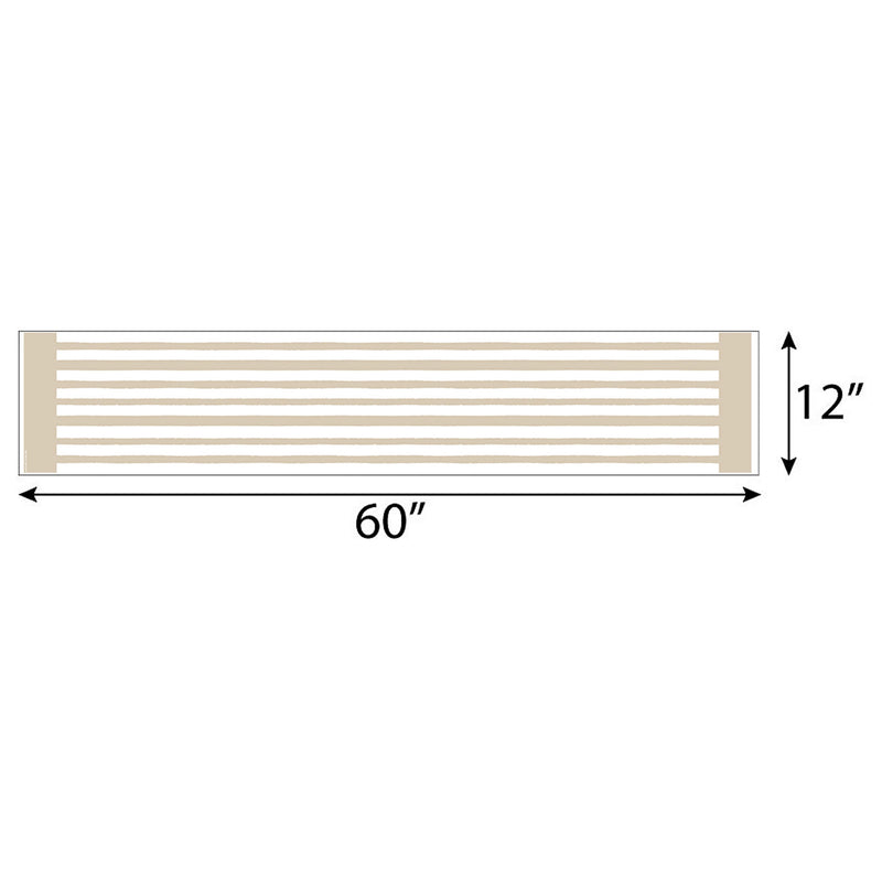 Tan Stripes - Petite Simple Party Paper Table Runner - 12 x 60 inches