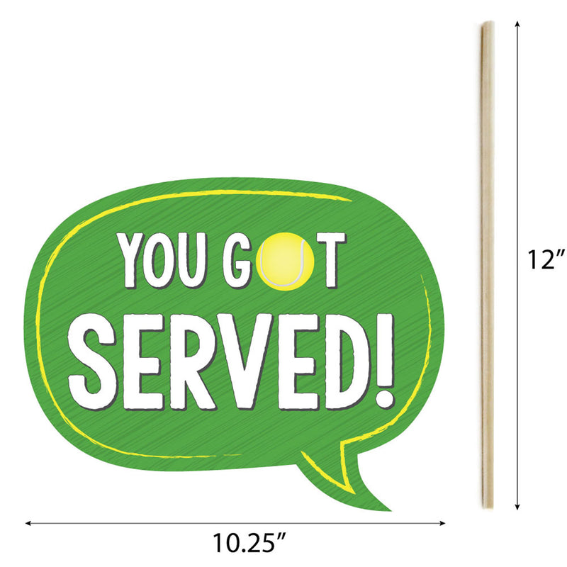 You Got Served - Tennis - Baby Shower or Birthday Party Photo Booth Props Kit - 20 Count