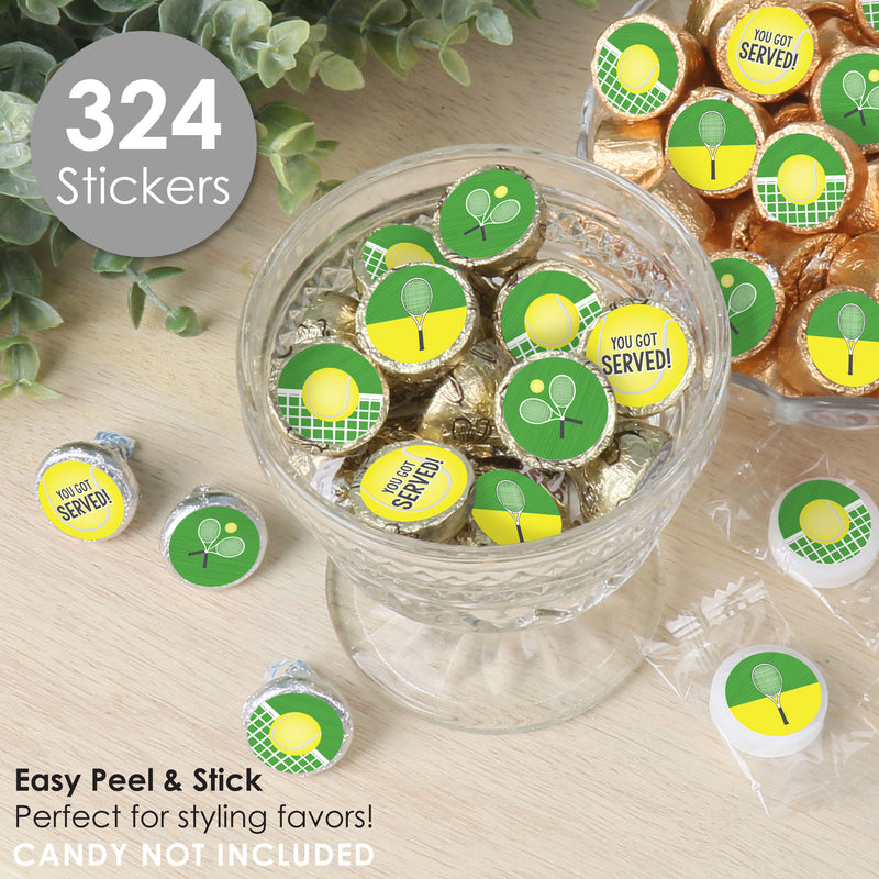 You Got Served - Tennis - Baby Shower or Tennis Ball Birthday Party Small Round Candy Stickers - Party Favor Labels - 324 Count
