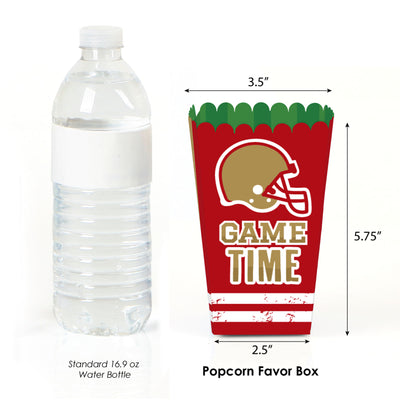 The Big Game - Red and Gold - Football Party Favor Popcorn Treat Boxes - Set of 12