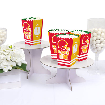 The Big Game - Red and Yellow - Football Party Favor Popcorn Treat Boxes - Set of 12