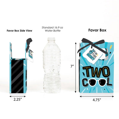 Two Cool - Boy - Blue 2nd Birthday Party Favor Boxes - Set of 12