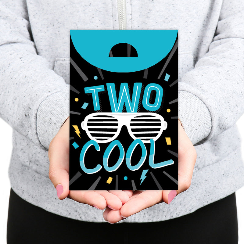Two Cool - Boy - Blue 2nd Birthday Gift Favor Bags - Party Goodie Boxes - Set of 12