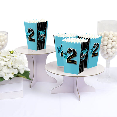 Two Cool - Boy - Blue 2nd Birthday Party Favor Popcorn Treat Boxes - Set of 12