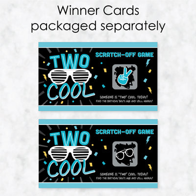 Two Cool - Boy - Blue 2nd Birthday Party Game Scratch Off Cards - 22 Count