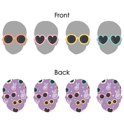 Custom Photo Two Cool - Girl - Pastel 2nd Birthday Party DIY Shaped Fun Face Cut-Outs - 24 Count