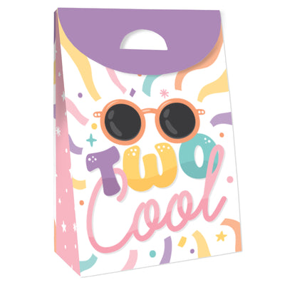 Two Cool - Girl - Pastel 2nd Birthday Gift Favor Bags - Party Goodie Boxes - Set of 12