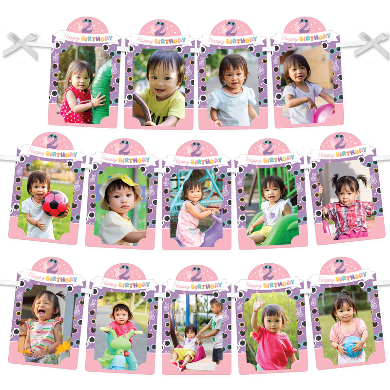 Two Cool - Girl - DIY Pastel 2nd Birthday Party Decor - Picture Display - Photo Banner
