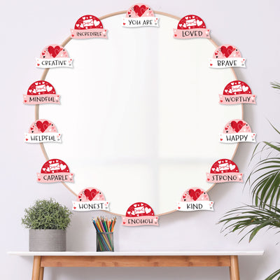 Valentine's Day Hearts - DIY Blank Paper Desk or Locker Labels - Classroom Name Tags - Set of 32