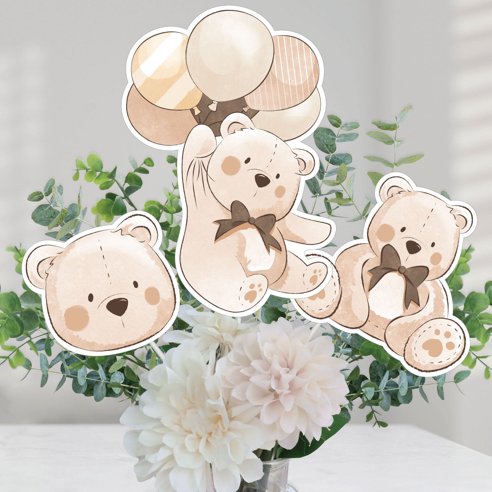 Big Dot of Happiness We Can Bearly Wait - Teddy Bear Baby Shower Centerpiece Sticks - Table Toppers - Set of 15, image size:2000x2000