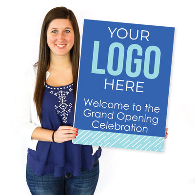 Custom Logo Welcome Yard Sign - Personalized Branded Business Party Lawn Decor