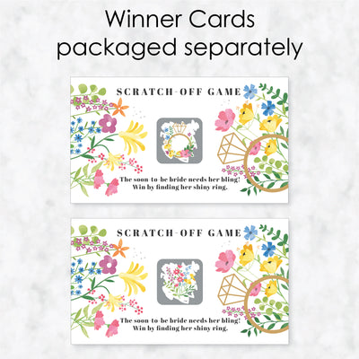 Wildflowers Bride - Boho Floral Bridal Shower and Wedding Party Game Scratch Off Cards - 22 Count