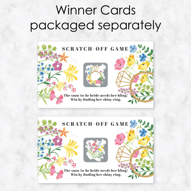 Wildflowers Bride - Boho Floral Bridal Shower and Wedding Party Game Scratch Off Cards - 22 Count