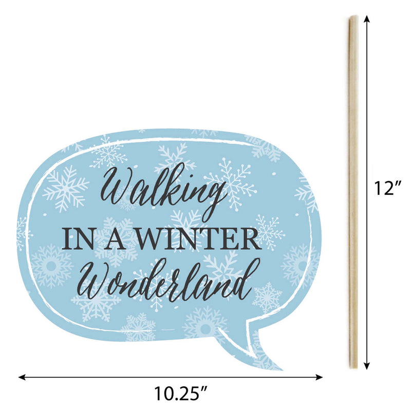 Winter Wonderland - Snowflake Holiday Party and Winter Wedding Photo Booth Props Kit - 20 Count