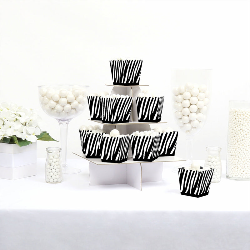 Zebra Print - Party Mini Favor Boxes - Safari Party Treat Candy Boxes - Set of 12