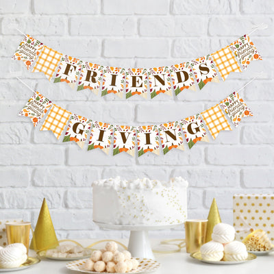Fall Friends Thanksgiving - Friendsgiving Party Mini Pennant Banner