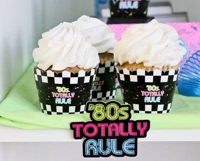 80's Retro - Totally 1980s Party Decorations - Party Cupcake Wrappers - Set of 12