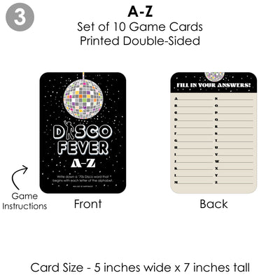 70's Disco - 4 1970s Disco Fever Party Games - 10 Cards Each - Gamerific Bundle