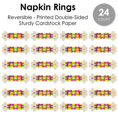 70’s Disco - 1970s Disco Fever Party Paper Napkin Holder - Napkin Rings - Set of 24