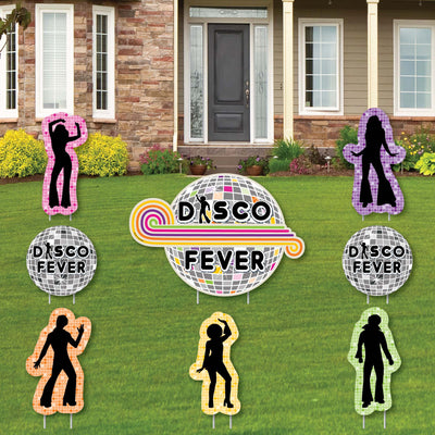 70's Disco - Yard Sign & Outdoor Lawn Decorations - 1970s Party Yard Signs - Set of 8