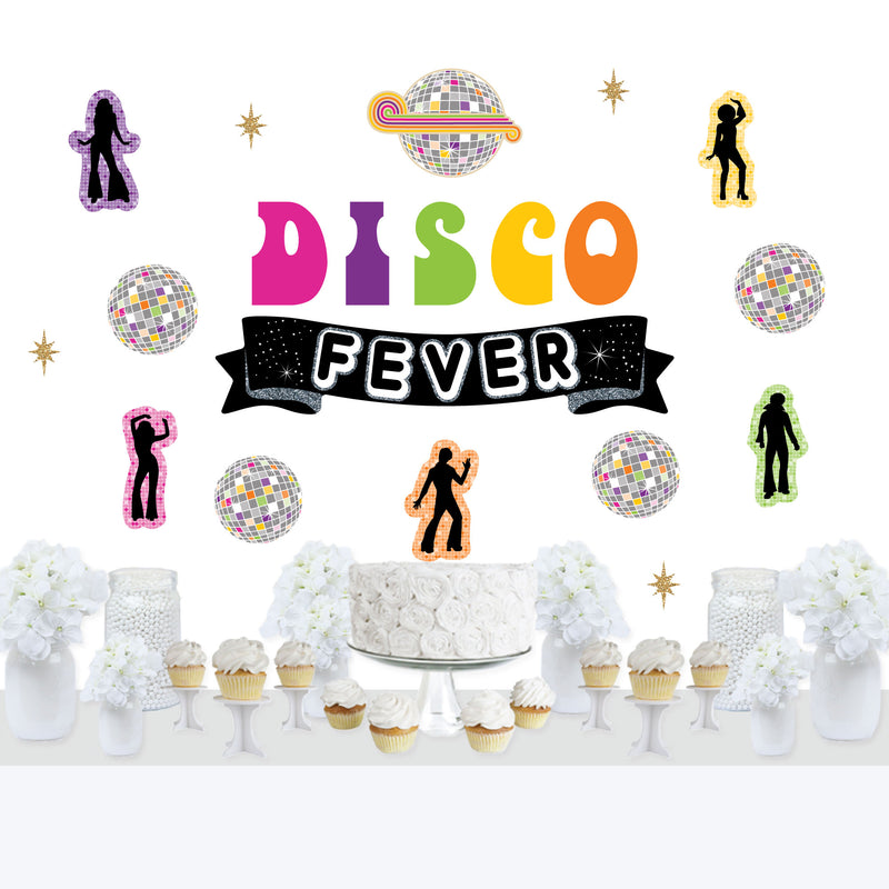70’s Disco - Peel and Stick 1970s Disco Fever Party Decoration - Wall Decals Backdrop