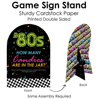 80's Retro - How Many Candies Totally 1980s Party Game - 1 Stand and 40 Cards - Candy Guessing Game