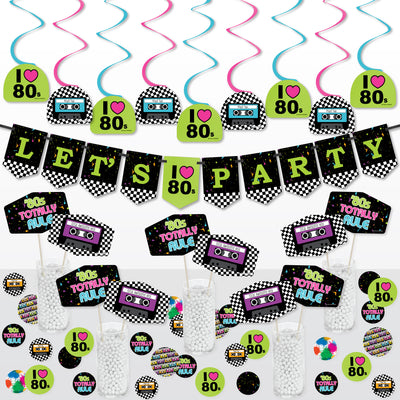 80's Retro - Totally 1980s Party Supplies Decoration Kit - Decor Galore Party Pack - 51 Pieces