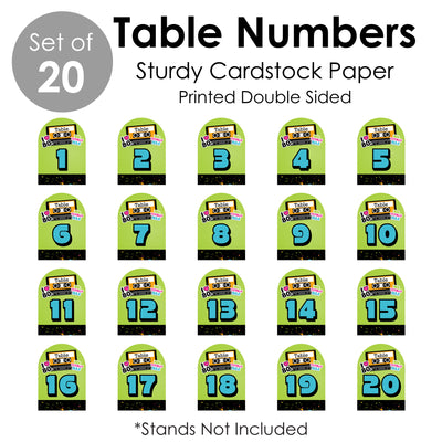 80's Retro - Totally 1980s Party Double-Sided 5 x 7 inches Cards - Table Numbers - 1-20