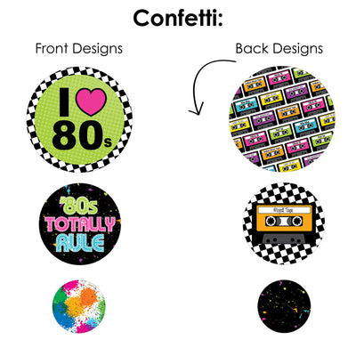 80's Retro - Totally 1980s Party Decor and Confetti - Terrific Table Centerpiece Kit - Set of 30