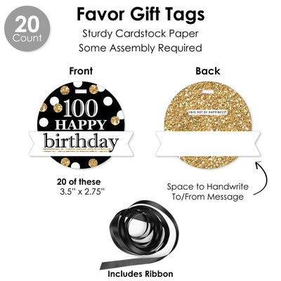 Adult 100th Birthday - Gold - Birthday Party Favors and Cupcake Kit - Fabulous Favor Party Pack - 100 Pieces