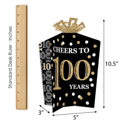 Adult 100th Birthday - Gold - Birthday Party Decor and Confetti - Terrific Table Centerpiece Kit - Set of 30