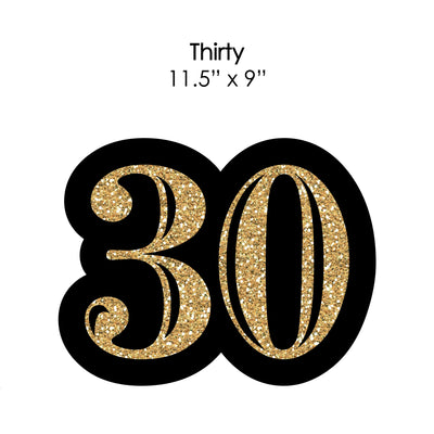 Adult 30th Birthday - Gold Lawn Decorations - Outdoor Birthday Party Yard Decorations - 10 Piece