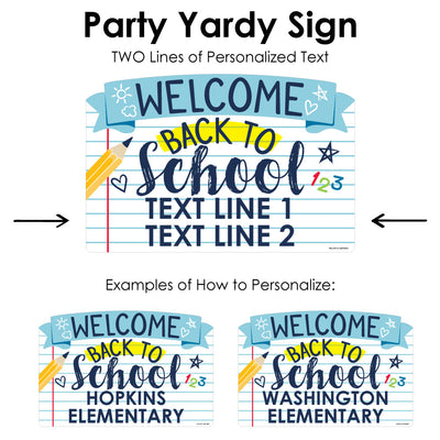 Back to School - First Day of School Classroom Yard Sign Lawn Decorations - Personalized Party Yardy Sign