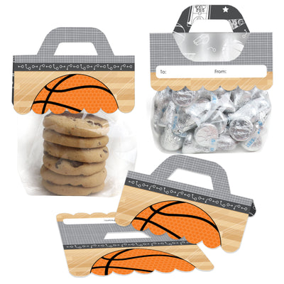 Nothin’ But Net - Basketball - DIY Baby Shower or Birthday Party Clear Goodie Favor Bag Labels - Candy Bags with Toppers - Set of 24