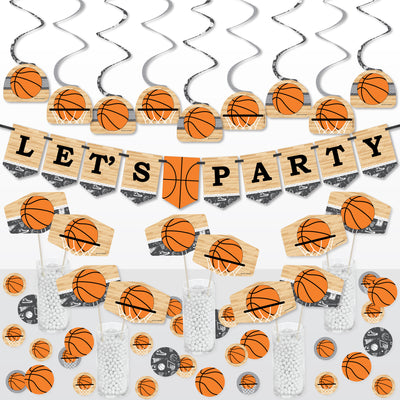 Nothin' But Net - Basketball - Baby Shower or Birthday Party Supplies Decoration Kit - Decor Galore Party Pack - 51 Pieces