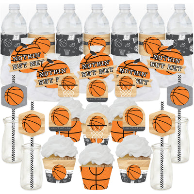 Nothin' But Net - Basketball - Baby Shower or Birthday Party Favors and Cupcake Kit - Fabulous Favor Party Pack - 100 Pieces