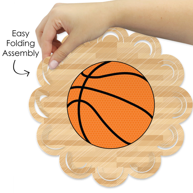 Nothin’ But Net - Basketball - Baby Shower or Birthday Party Round Table Decorations - Paper Chargers - Place Setting For 12