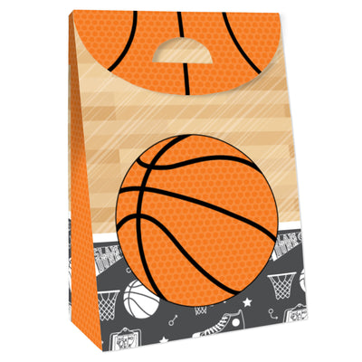 Nothin' But Net - Basketball - Baby Shower or Birthday Gift Favor Bags - Party Goodie Boxes - Set of 12