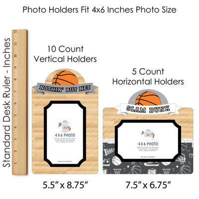 Nothin' But Net - Basketball - Baby Shower or Birthday Party Picture Centerpiece Sticks - Photo Table Toppers - 15 Pieces