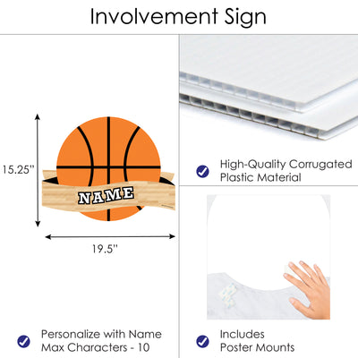 Basketball School Spirit - Personalized Senior Night or Graduation Party Wall Decoration - Involvement Sign