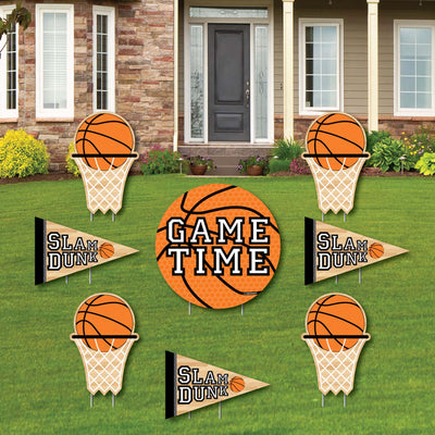 Nothin' But Net - Basketball - Yard Sign & Outdoor Lawn Decorations - Baby Shower or Birthday Party Yard Signs - Set of 8