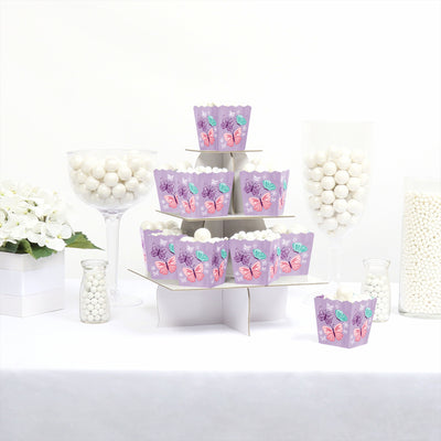 Beautiful Butterfly - Party Mini Favor Boxes - Floral Baby Shower or Birthday Party Treat Candy Boxes - Set of 12