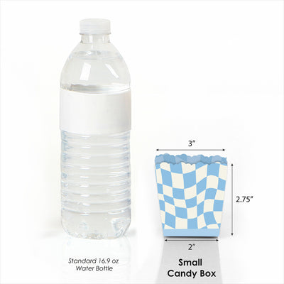 Blue Checkered Party - Party Mini Favor Boxes - Treat Candy Boxes - Set of 12