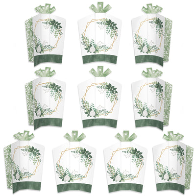 Boho Botanical - Table Decorations - Greenery Party Fold and Flare Centerpieces - 10 Count