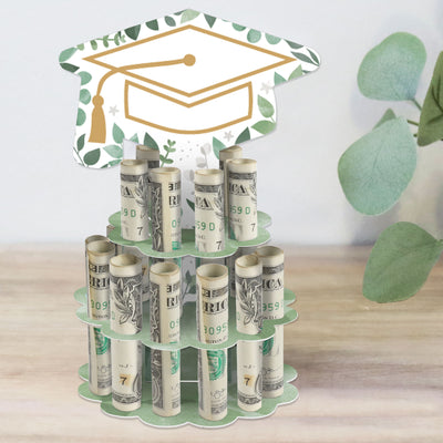 Boho Botanical Graduate - DIY Greenery Graduation Party Money Holder Gift - Cash Cake