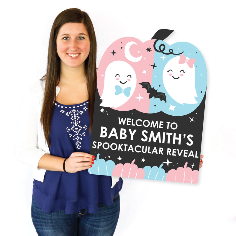 Boo-y or Ghoul - Party Decorations - Halloween Gender Reveal Party Personalized Welcome Yard Sign